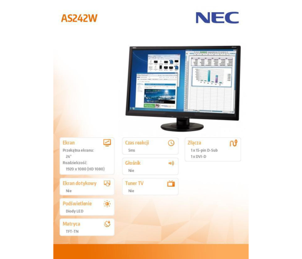Nec AccuSync AS242W czarny - 366099 - zdjęcie 17